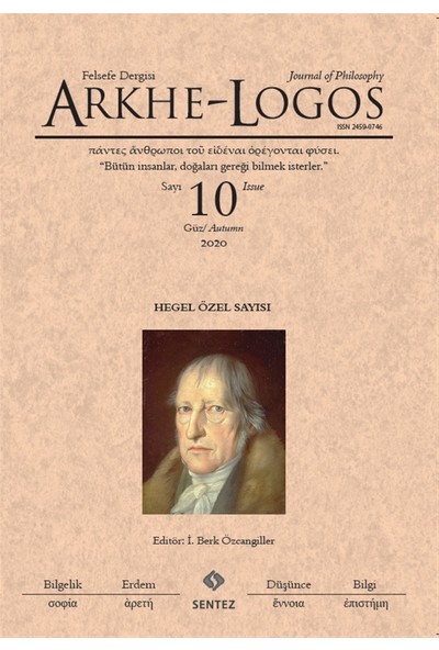 Arkhe - Logos Felsefe Dergisi Sayı: 10 Güz 2020