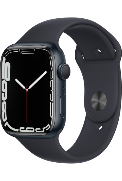 Apple Watch Seri 7 Gps, 45MM Siyah Alüminyum Kasa ve Siyah Spor Kordon - Regular MKN53TU/A