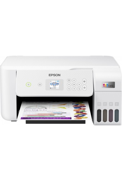 Epson L3266 Wi-Fi + Tarayıcı + Fotokopi Renkli Çok Fonksiyonlu Tanklı Mürekkep Püskürtmeli Yazıcı