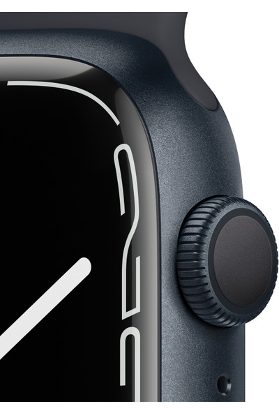 Apple Watch Seri 7 Gps, 45MM Siyah Alüminyum Kasa ve Siyah Spor Kordon - Regular MKN53TU/A