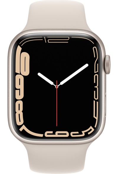 Apple Watch Seri 7 Gps, 45MM Beyaz Alüminyum Kasa ve Beyaz Spor Kordon - Regular MKN63TU/A