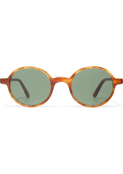 Lgr Havana Chiaro Matt 02 // Flat Green G15 Unisex Güneş Gözlüğü