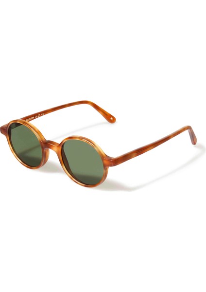 Lgr Havana Chiaro Matt 02 // Flat Green G15 Unisex Güneş Gözlüğü