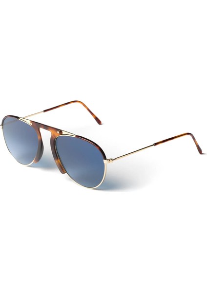 Lgr Zeraf Gold / Havana Maculato 02 // Blue Hd Unisex Güneş Gözlüğü