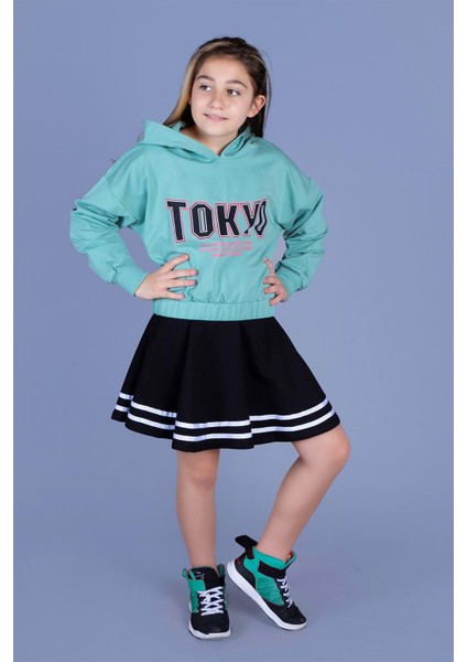 Toontoy Kız Çocuk Baskılı Etekli Takım