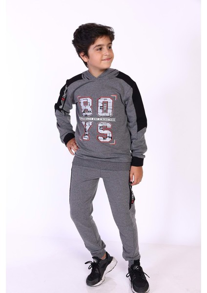 Toontoy Erkek Çocuk Kapüşonlu Baskılı Eşofman Takımı