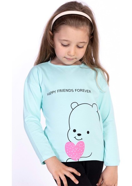 Toontoy Kız Çocuk Baskılı Tişört