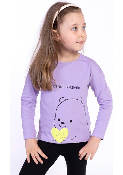 Toontoy Kız Çocuk Baskılı Tişört