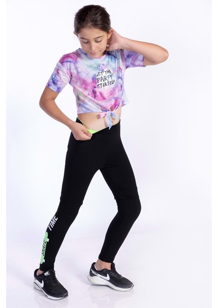 Toontoy Kız Çocuk Baskılı Tayt