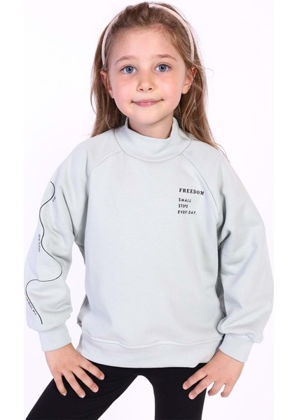 Toontoy Kids Toontoy Kız Çocuk Baskılı Içi Pamuklu Sweatshirt