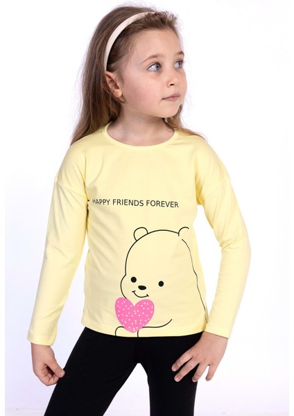 Toontoy Kız Çocuk Baskılı Tişört