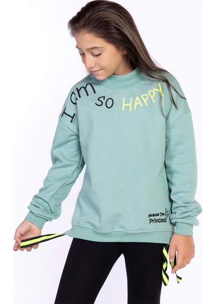 Toontoy Kids Toontoy Kız Çocuk Balıkçı Yaka Içi Pamuklu Sweatshirt