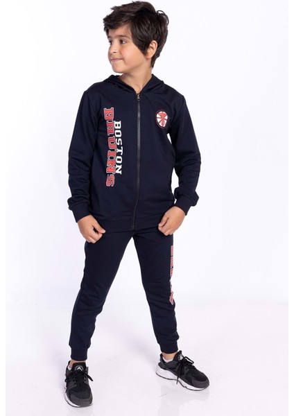 Toontoy Erkek Çocuk Kapüşonlu Baskılı Eşofman Takımı