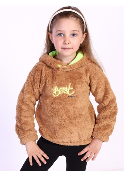 Toontoy Kız Çocuk Nakışlı Peluş Sweatshirt