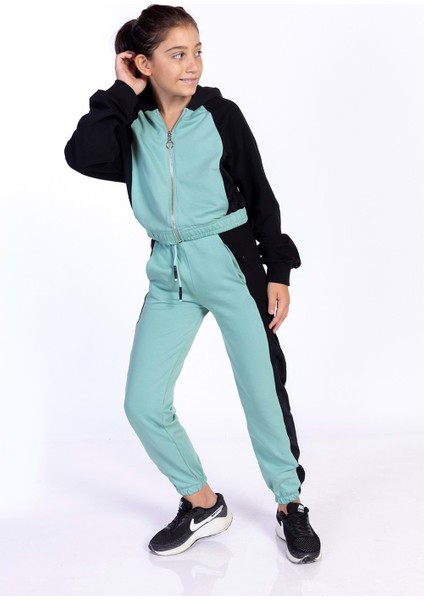 Toontoy Kız Çocuk Blok Renkli Eşofman Takımı