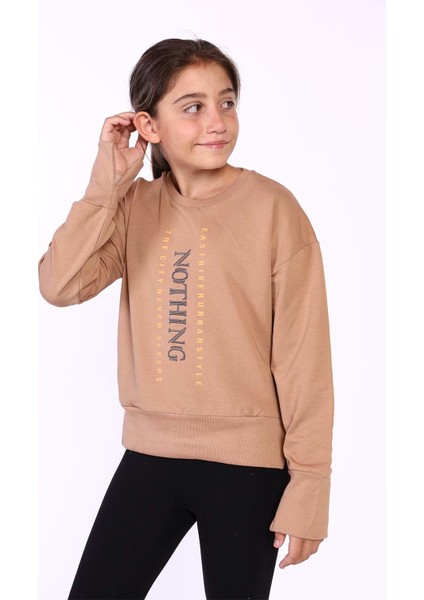 Toontoy Kız Çocuk Nakış Detaylı Sweatshirt