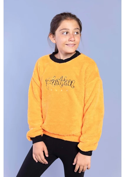 Toontoy Kids Toontoy Kız Çocuk Nakışlı Peluş Sweatshirt