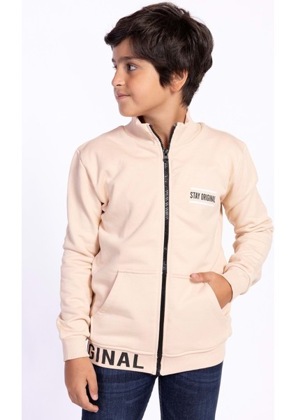 Toontoy Erkek Çocuk Baskılı Kanguru Cepli Hırka