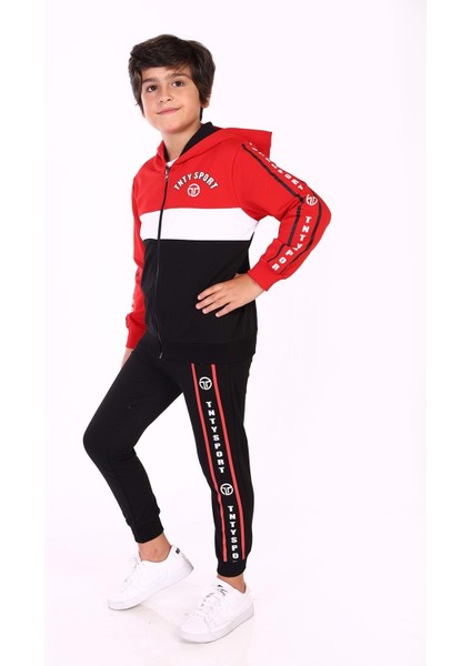 Toontoy Erkek Çocuk Renk Bloklu Baskılı Eşofman Takımı