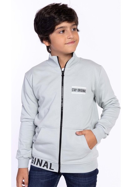 Toontoy Erkek Çocuk Baskılı Kanguru Cepli Hırka