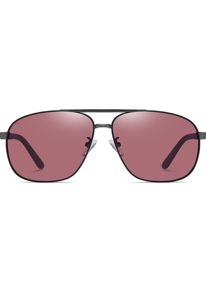 Erkek Aviator Polarize Güneş Gözlüğü Büyük Boy Kare Metal Çerçeve (Yurt Dışından)