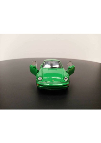 1:36 Porsche 911 Turbo Diecast Çek Bırak Model Araba (Yeşil) modelleri