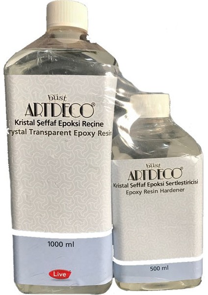 Kristal Şeffaf Epoksi Reçine Seti 1000 ml + 500 ml
