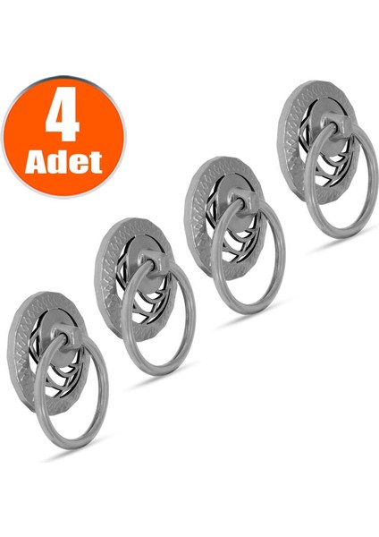 Belen Sarkaç Dolap Çekmece Kulpu Kulbu Metal Krom Halka Kulp (4 Adet)