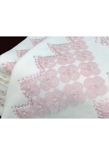 12'li Osmanlı Iğne Oyalı 50X90 Kadife Çeyizlik Havlu Krem Pudra fırsatları