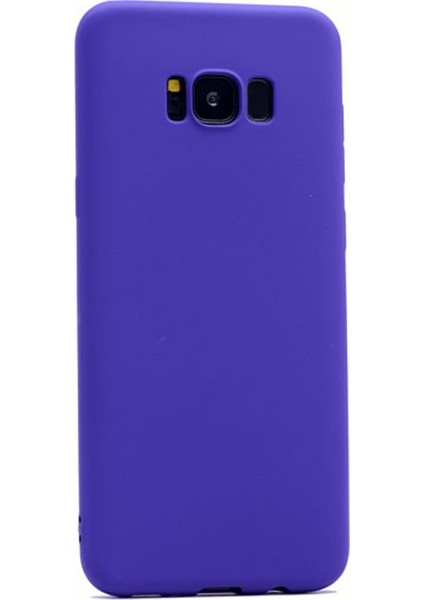 Samsung Galaxy S8 Plus Kılıf Premier Silikon Kılıf+3d Cam Mor