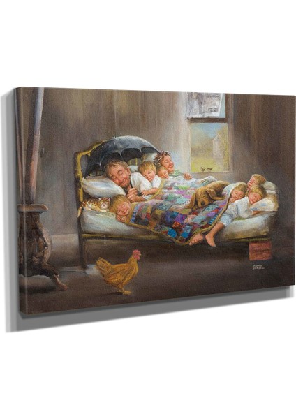 DEKORATIF26 Mutluluk Yağlı Boya Canvas Tablo