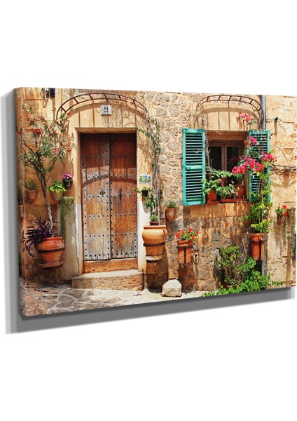 DEKORATIF12 Nostajli Bina Canvas Tablo