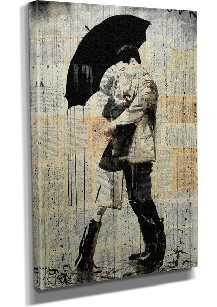 DEKORATIF37 Yağlı Boya Şemsiye Çift Canvas Tablo