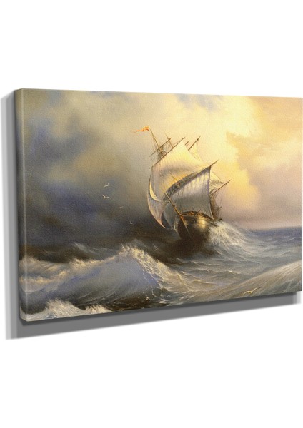 Dekoratif 5 Kayık Canvas Tablo