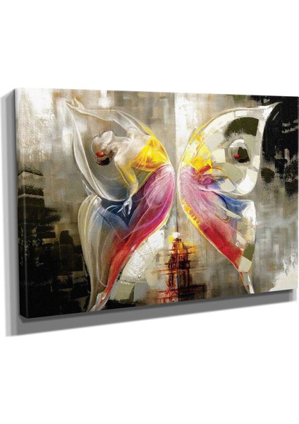 DEKORATIF28 Abstract Kelebek Insan Canvas Tablo