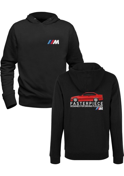 Araba Bmw M Tasarımlı Baskılı Siyah Ön Arka Çocuk Baskılı Sweatshirt