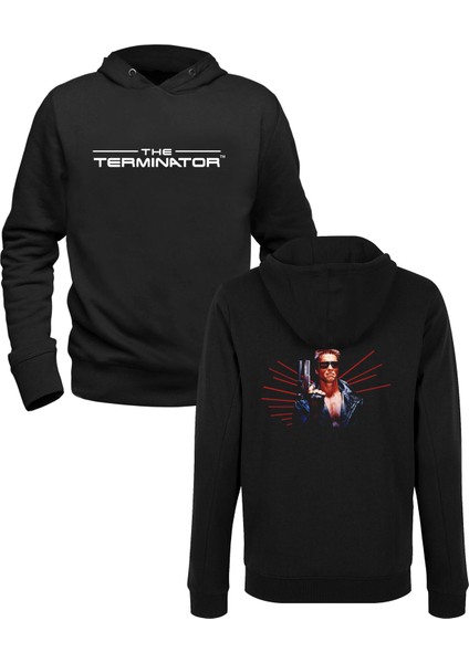 Terminatör Tasarımlı Baskılı Siyah Ön Arka Çocuk Baskılı Sweatshirt
