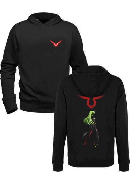 Code Geass Movies Siyah Ön Arka Çocuk Baskılı Sweatshirt