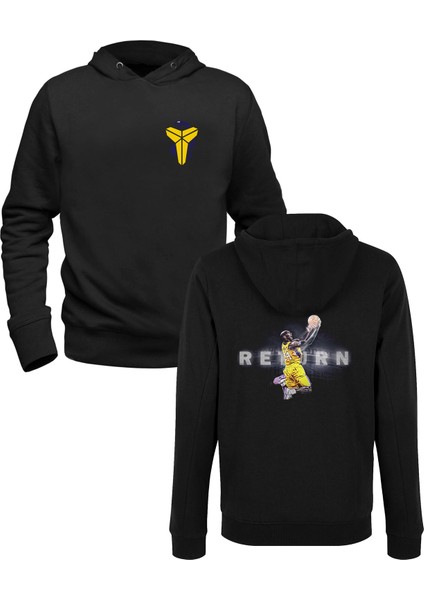 Legendary Mamba Resim Baskılı Siyah Ön Arka Çocuk Baskılı Sweatshirt
