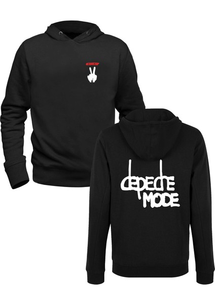 Depeche Mode Resimli Baskılı Siyah Ön Arka Çocuk Baskılı Sweatshirt
