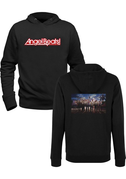 Angel Beats Movies Siyah Ön Arka Çocuk Baskılı Sweatshirt