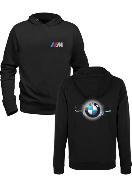 Bmw Baskılı Siyah Ön Arka Çocuk Baskılı Sweatshirt
