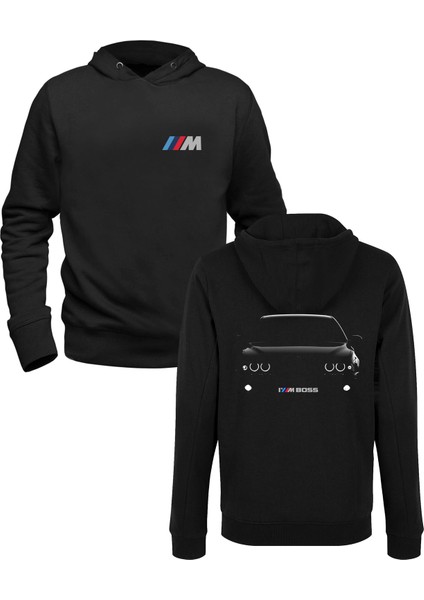 Bmw Resimli Dijital Baskılı Siyah Ön Arka Çocuk Baskılı Sweatshirt