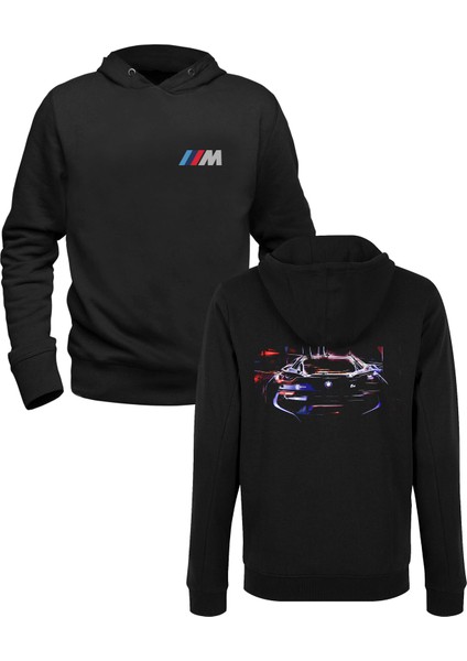 Bmw Dijital Baskılı Siyah Ön Arka Çocuk Baskılı Sweatshirt