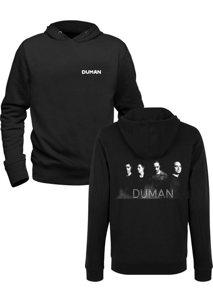 Duman Dijital Baskılı Siyah Ön Arka Çocuk Baskılı Sweatshirt