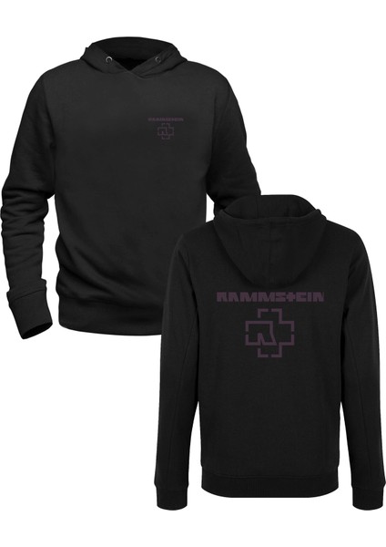 Rammstein Tasarımlı Resim Baskılı Siyah Ön Arka Çocuk Baskılı Sweatshirt