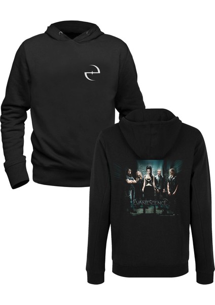 Evanescence Resimli Baskılı Siyah Ön Arka Çocuk Baskılı Sweatshirt