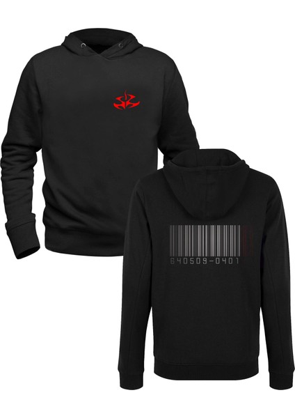 Hitman Tasarımlı Resimli Baskılı Siyah Ön Arka Çocuk Baskılı Sweatshirt