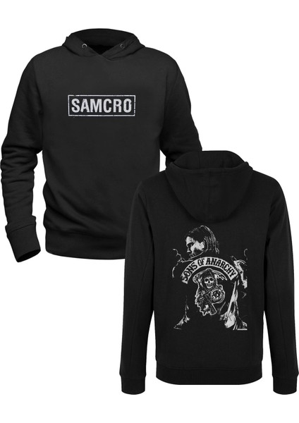 Son Of Anarchy Resimli Baskılı Siyah Ön Arka Çocuk Baskılı Sweatshirt