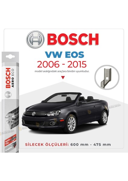 Volkswagen Eos Muz Silecek Takımı (2006-2015) Bosch Aeroeco